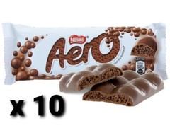 10 Full Size Aero Chocolate Candy Bar Nestle Canadian 42g Each – Free Shipping