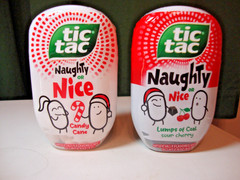 (2) Tic Tac Naughty Or Nice Lumps of Coal & Candy Cane 2.9 each MINTS 10/22/26