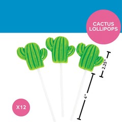 Cactus Lollipops – Candy – Party Favors – 12 Pieces