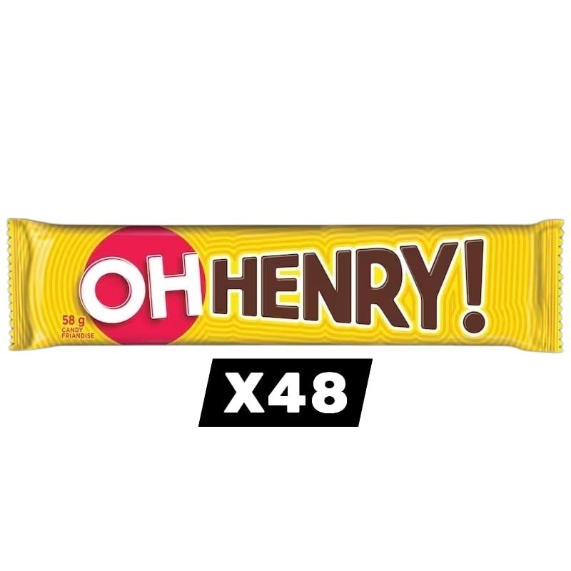 48 x OH HENRY Chocolate Candy Bar Hershey Canadian 58g each – FREE SHIPPING