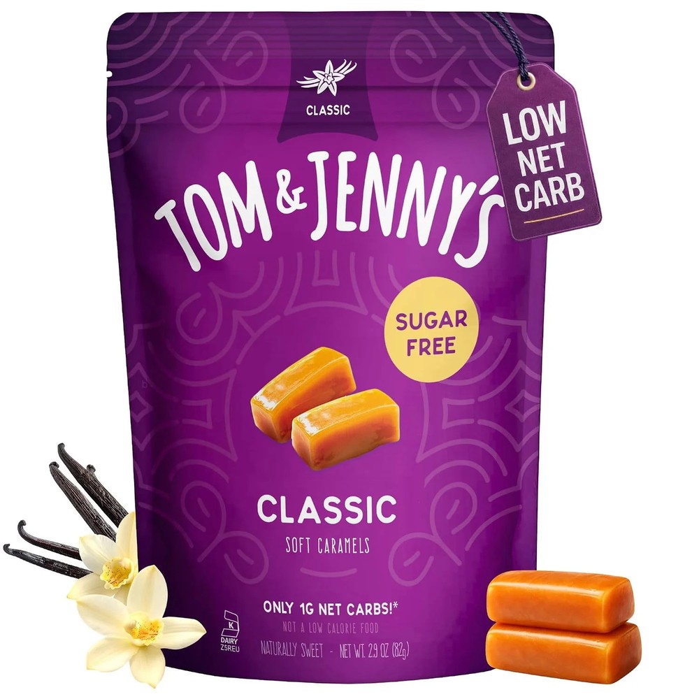 Tom & Jenny’s Sugar Free Caramel – Individually Wrapped Sugar Free Candy – Zero