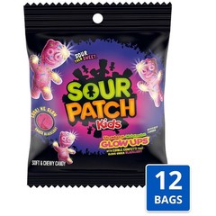 SOUR PATCH KIDS Glow Ups Strawberry-Watermelon Soft & Chewy Candy, Bulk Candy, 1