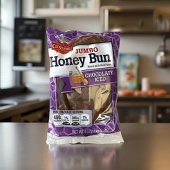 Cloverhill Jumbo Honey Bun Chocolate Iced – 4.75oz Multi Pack (12 Pack)
