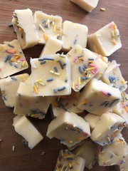 Keto Vanilla Birthday Cake Fudge * Organic * GF * Diabetic Friendly * 1 Net Carb