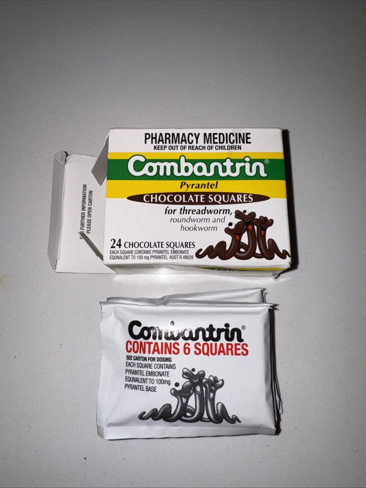Combantrin Chocolate Squares – 24 Pack – Made in Australia