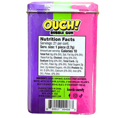 Ouch! Bubble Gun Tin- 2 Count- NEW!!! 42 Sticks- 3 Flavors