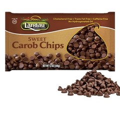 Landau’s Sweet Carob Chips, Chocolate Substitute, Dogs Friendly Snacks, 12 oz