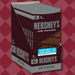 HERSHEY’S Milk Chocolate XL Candy Bars, 4.4 Oz 12 Count 16 Pieces
