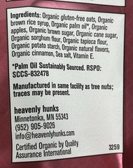Heavenly Hunks Lot of 2 Bags Organic Oatmeal Apple Crisp Gluten Free 44 oz NEW