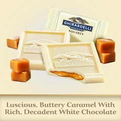 GHIRARDELLI WHITE Chocolate CARAMEL CENTER SQUARE WRAPPED BULK BAG VALUE PRICE!!