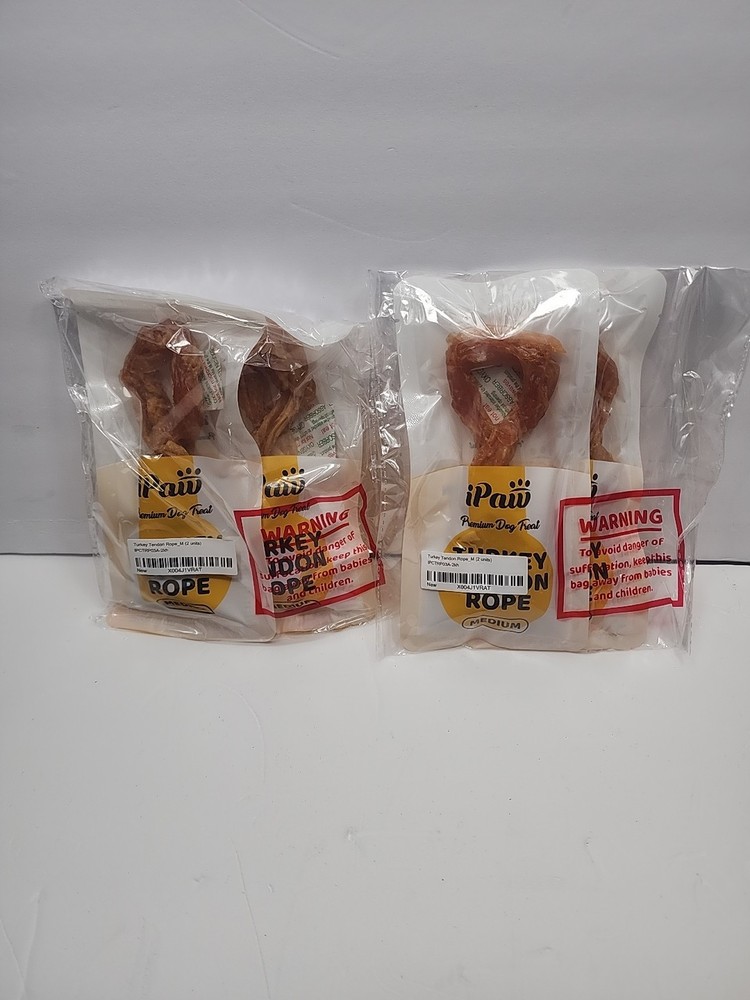 iPaw Turkey Tendon Rope Dog Med USA Sourced Hypoallergenic All Natural – 4 Pack