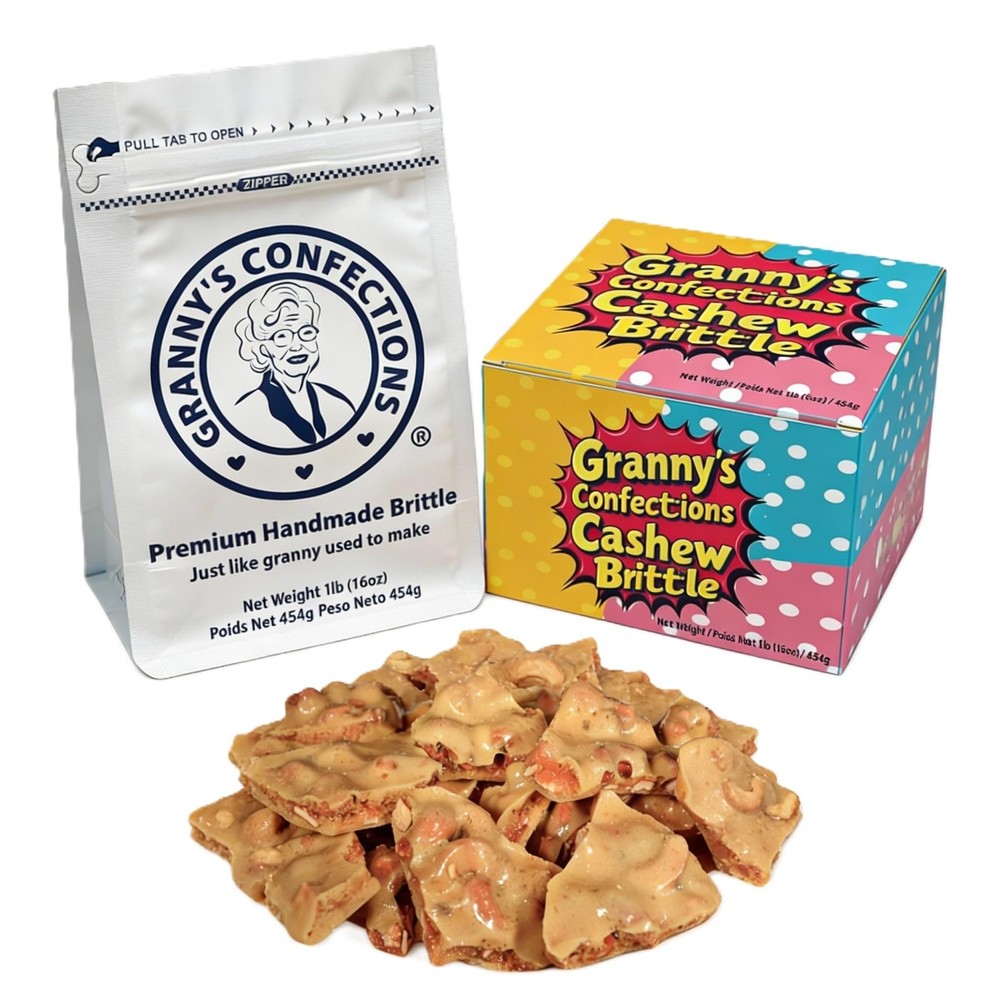 Granny’s Confections Cashew Brittle – 16 oz (454g) Premium Gourmet Candy – Th…