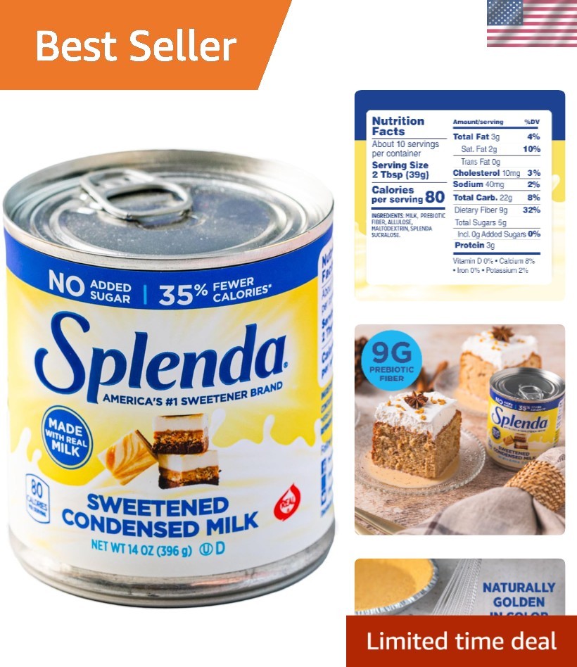 14 Oz No Sugar Added Sweetened Condensed Milk for Healthier Baking & Cooking