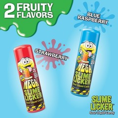 Mega Slime Licker 2.0 Liquid Candy 3 Pack – Sour Strawberry & Blue Raspberry Tre