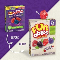 Funables Mixed Berry Fruity Snacks – 22 Count Box, Gluten Free, Fat Free