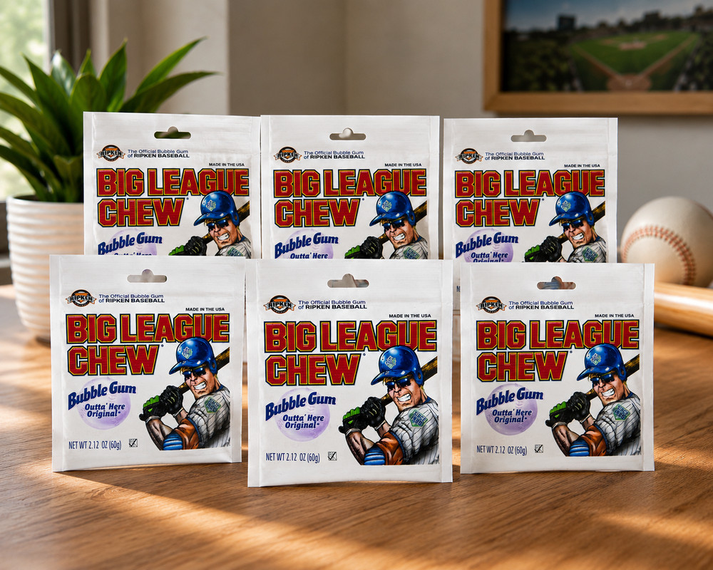 6 Pack Big League Chew Outta Here Original – Retro Bubble Gum