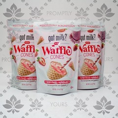 got milk? Strawberry Milkshake Mini Waffle Cones 3 Pack