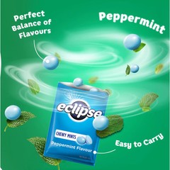 Chewy Mints Wrigleys Eclipse Peppermint Flavour Refresh Breath New 5 Pack x 45g
