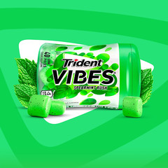 Vibes Spearmint Rush Sugar Free Gum, 6 Bottles of 40 Pieces (240 Total Pieces)