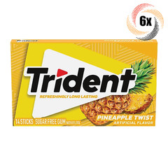 6x Packs Trident Pineapple Twist Sugar Free Chewing Gum | 14 Sticks Per Pack