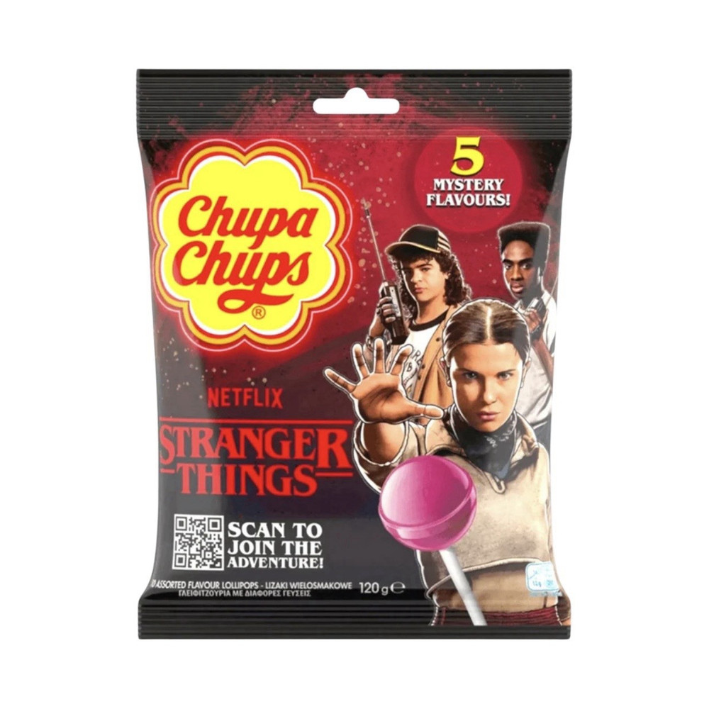 Chupa Chups Stranger Things Assorted Flavour Lollipops Bag 120g