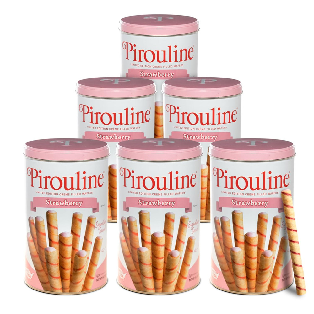 Pirouline Rolled Wafers – Strawberry – Rolled Wafer Sticks, Crème Filled Wafers