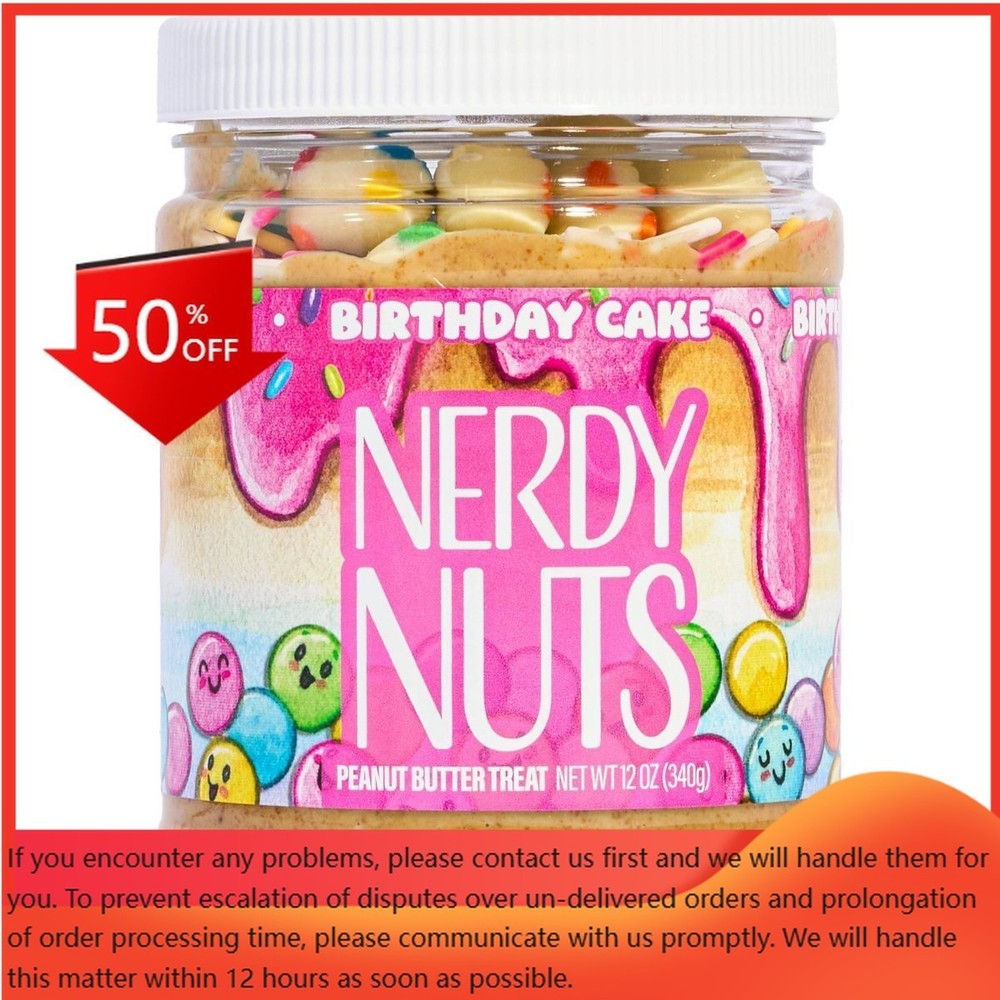 Nerdy Nuts Birthday Cake Peanut Butter Treat – 12oz