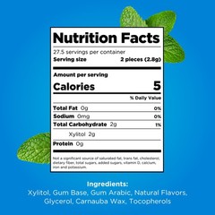 | Aspartame Free Chewing Gum | 100% Xylitol | Natural Peppermint Flavored Gum…