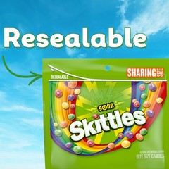 Skittles Sour Candy, Chewy Fruit Candies, Share Size, 13.7 oz Bag