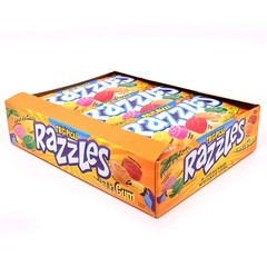 Razzles Tropical Flavor Candy/Gum, 1.4 Ounce Pack of 24