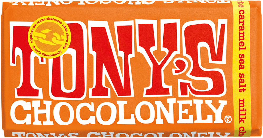 Tony’s Chocolonely Milk Caramel Sea Salt Bar 1.66 OZ Pack Of 4