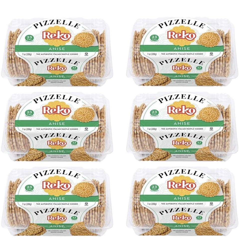 6 Packs – Reko Anise Pizzelle Italian Waffle Cookie 7oz each pack