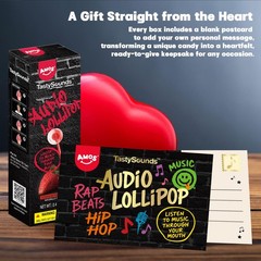 AMOS Music Lollipop Candy Suckers – TastySounds Pack of 1, Hip Hop(1-Pack)