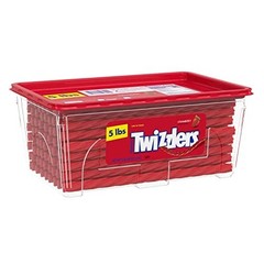 Twizzlers Bulk Strawberry Licorice Candy, 5 Pounds, Canister