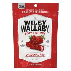 Wiley Wallaby Soft And Chewy Classic Red Licorice, 7.05 Oz. Vegan, Fat Free