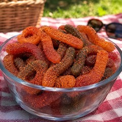 Chamoy Chili Gummy Worms Candy | 16 oz (1 LB) Bag | Mexican Style Spicy Candy