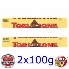 Toblerone @ Milk Chocolate with Honey & Almond Nougat Swiss Made @ 2x100g 07/26