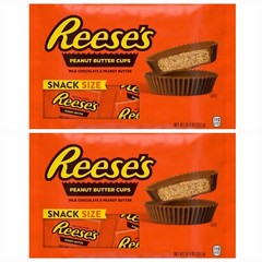 2 Pack Reese’s Milk Chocolate Snack Size Peanut Butter Cups Candy 10.5 Oz Each