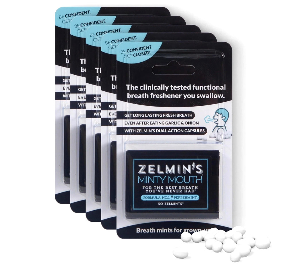 Zelmins Minty Mouth Breath Freshener – 5 Pack Long Lasting Bad Breath Treatme…