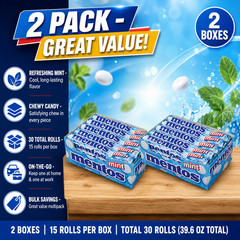 2 Pack Mentos, Mint, 1.32 oz, 15-count
