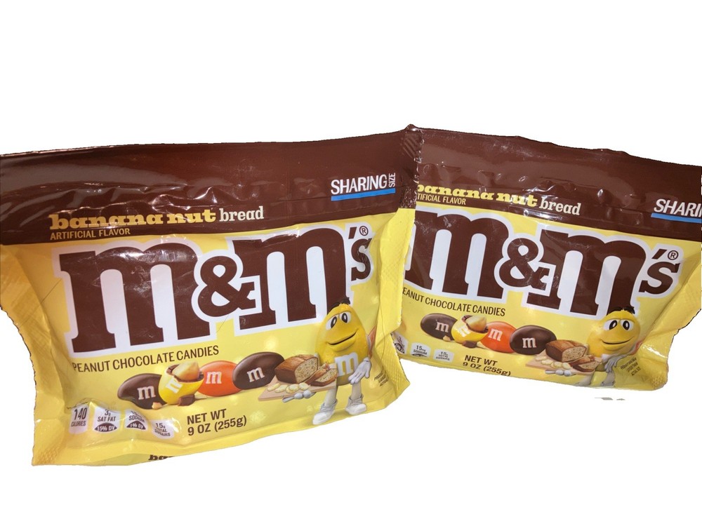 2 Bags- New M&M’s Banana Nut bread. LIMITED Edition. SHARING SIZE