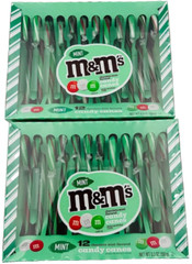 M&M’s Chocolate Mint Flavored Candy Canes 8 BOXES (96 Count) LIMITED EDITION!