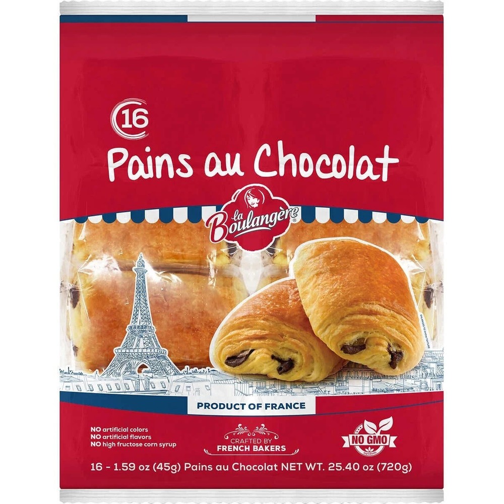 La Boulangere Pains Au Chocolat, Chocolate Croissants 16 count
