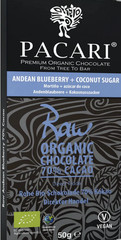 Pacari Blueberry Raw 70% Cacao Chocolate Bar – 1.76 oz. 50 g.