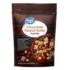 Chocolate Peanut Butter Trail Mix Snack, Resealable 22 oz Bag, Bulk Nut & Fruit