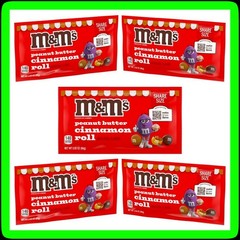 🟤 5-PACK Peanut Butter Cinnamon Roll M&M’s Share Size 2.83 oz Bakery Collection