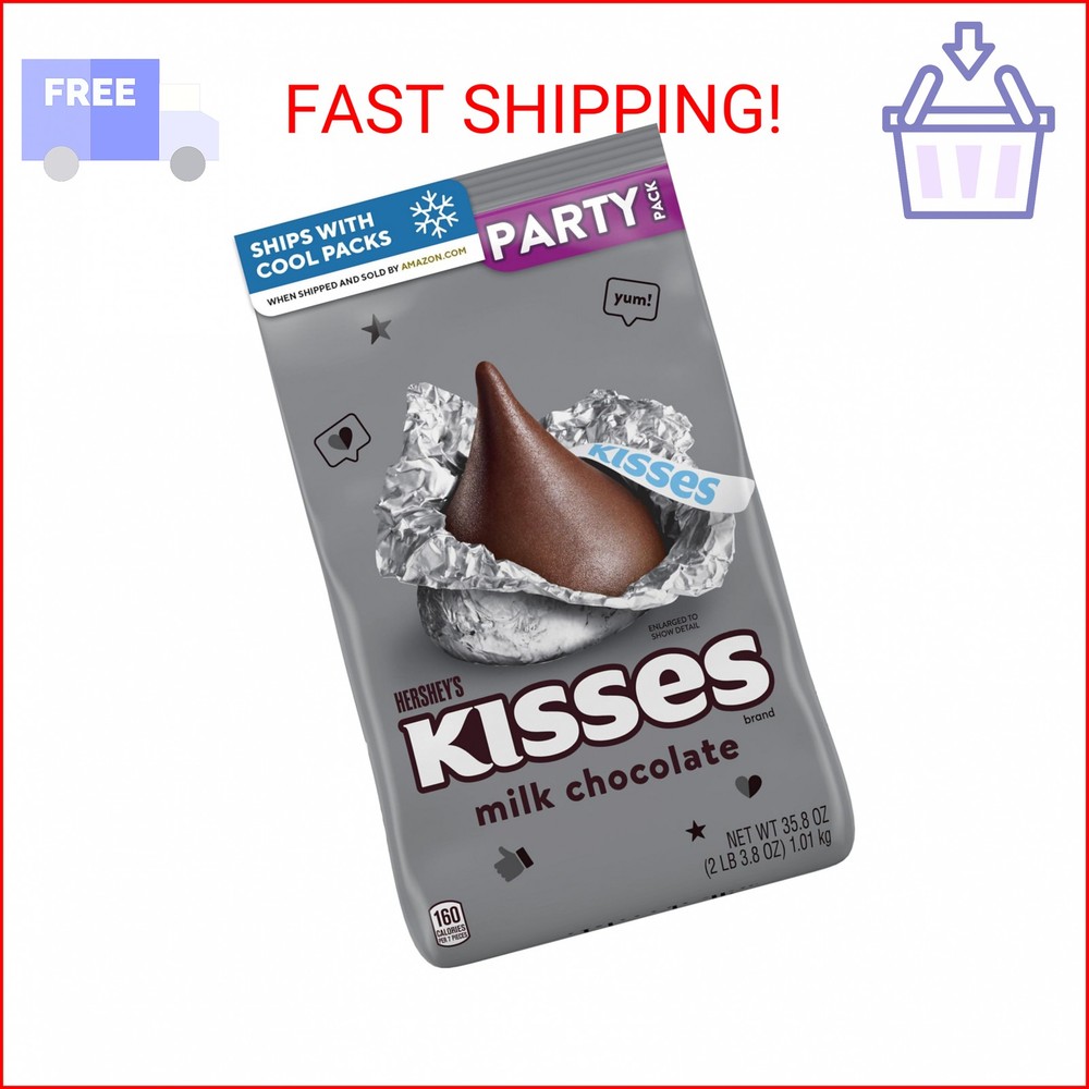 HERSHEY’S KISSES Milk Chocolate Candy Party Pack, 30 oz