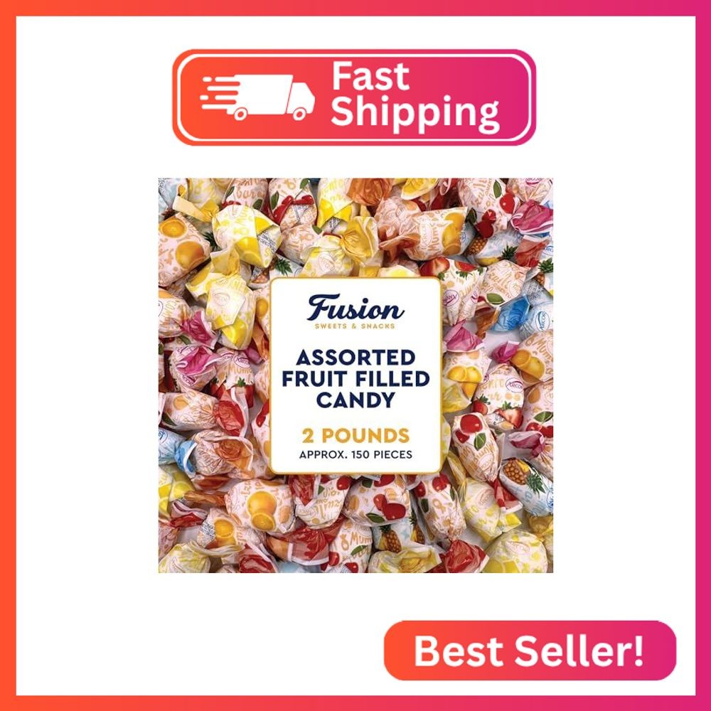 Arcor Fruit Filled Hard Candy – Assorted 2 Pounds Bulk Bag (Approx. 150 Pieces),