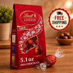 Lindt LINDOR Milk Chocolate Candy, 5.1 oz Bag – Free Shipping