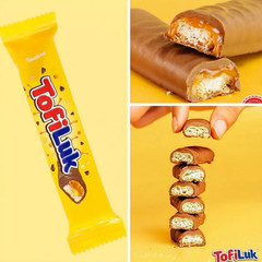 2 BOX TofiLuk Caramel Crunch Chocolate 24 x 33g Bars HALAL Crispy Candy EXPRESS